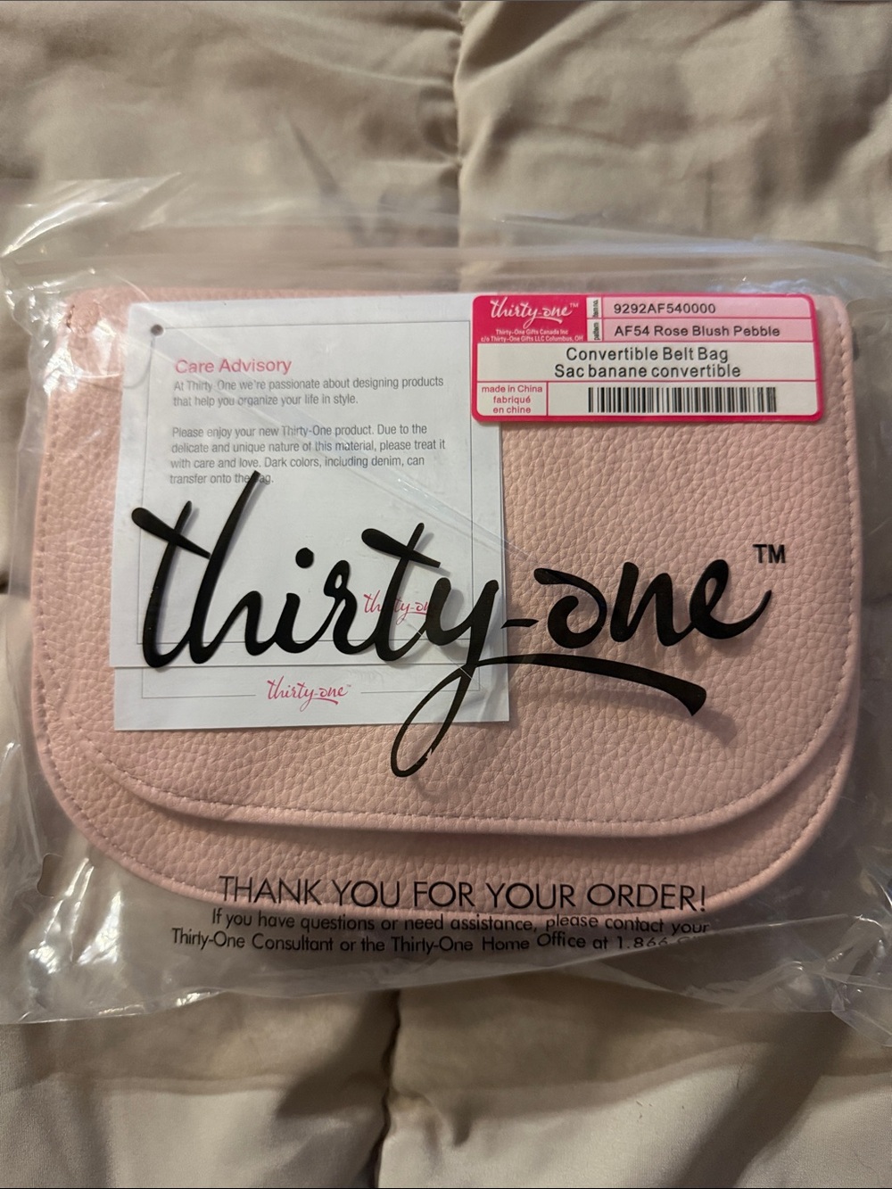 thirty-one Convertible Belt Bag in Rose Blush